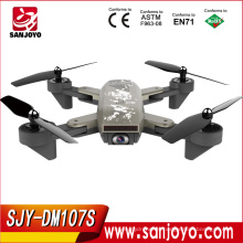Drone plegable PK XS809 con función de seguimiento Wifi 720P Wifi FPV Cámara gran angular Tiempo de vuelo largo SJY-DM107S Color negro